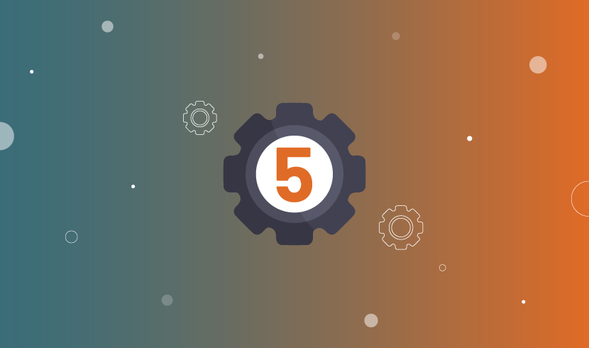 Illustratie van twee handen die een tandwiel met datapunten vasthouden – symbool voor grip op data en effectief datamanagement.